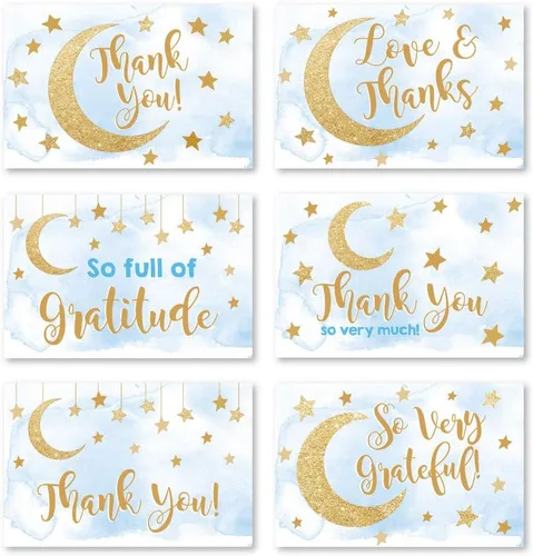 Hadley Designs Tarjetas de agradecimiento para baby shower con sobres, 24 tarjetas de agradecimiento para bebé, regalo de 4 x 6 pulgadas, notas de