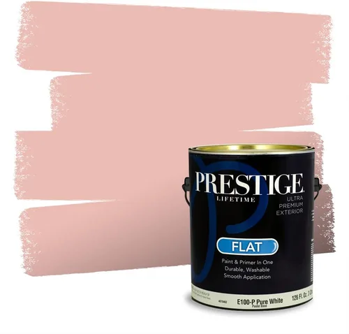 Miniatura 175 de Prestige Paints Pintura exterior e imprimación en uno, 1 galón, plano, coincidencia comparable de Valspar* Amber Rose*