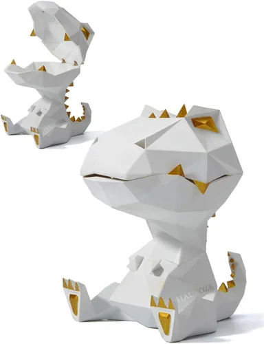 HAUCOZE - Estatua de dinosaurio, recipiente para dulces, cuenco para llaves, escultura de Dino, regalos modernos, decoración del hogar, accesorios