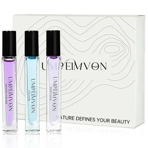 Miniatura 10 de Paquete de 3 Colonias Unisex para Hombres y Mujeres Aceite de Perfume Roll On, Clásico, Sándalo, Madera de Agar, Tamaño de Viaje 0.33 fl.oz