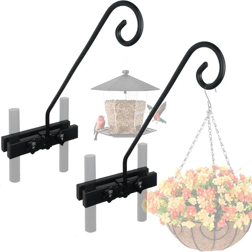 Miniatura 8 de Riel de gancho de cubierta adecuado para colgar cestas de flores, campanillas de viento, macetas, comederos de pájaros, riel de gancho de cubierta