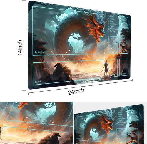 Miniatura 3 de MTG - Tapete de juego de tamaño 24 x 14 pulgadas, impresión antideslizante, ideal para entusiastas de los juegos de cartas, tapete de juego TCG