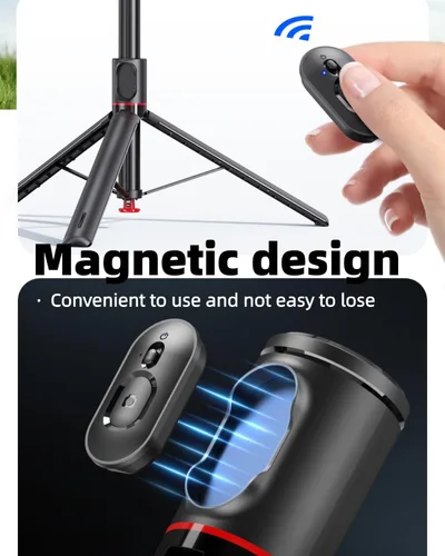 Miniatura 5 de Palo selfie magnético automático de 70 pulgadas, soporte de trípode de apertura automática con control remoto, compatible con Android 5.0 e iOS 5.1