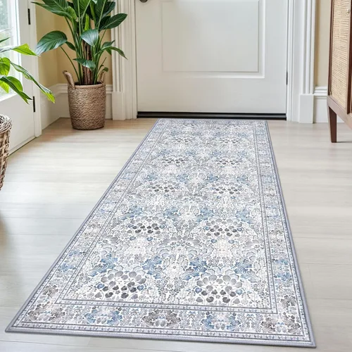 Miniatura 126 de SIILOOM Alfombra antideslizante de pasillo moderna de 2 x 5, súper suave, para pasillos, decoración para cocina, alfombras para pasillos sin 2-Verde