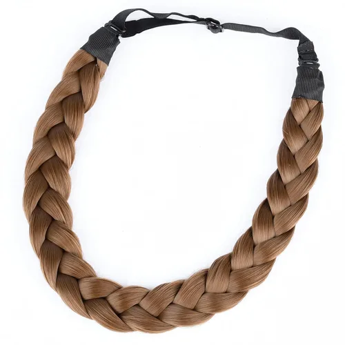 Miniatura 3 de Diadema trenzada de pelo sintético para mujeres y niñas, accesorio de belleza, 1.76 oz (marrón medio)