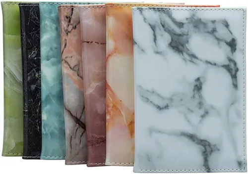 Miniatura 7 de Funda para pasaporte con diseño de mármol, cartera de viaje para guardar de forma segura pasaporte, tarjetas de visita, tarjetas de crédito