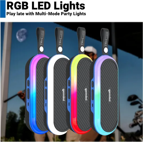 Miniatura 2 de Gemini - Altavoz Bluetooth magnético para carrito de golf, inalámbrico portátil, soporte magnético fuerte, batería de 12 horas, IPX6 impermeable