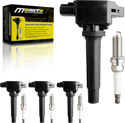 Miniatura 13 de Juego de 4 bobinas de encendido UF316 90919-02240 y 4 bujías de iridio compatibles con Scion Toyota XA XB Yaris Echo Prius Camry - L4 1.5L
