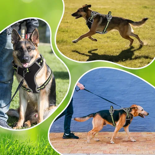Miniatura 6 de Arnés para perro, chaleco para mascotas sin tirones, tira reflectante a prueba de escape, fácil de ajustar, arnés para perro con función a prueba