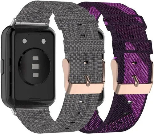 Miniatura 13 de Senter Correas de repuesto de nailon suave de liberación rápida para Huawei Watch Fit 2 Smart Watch Amarillo