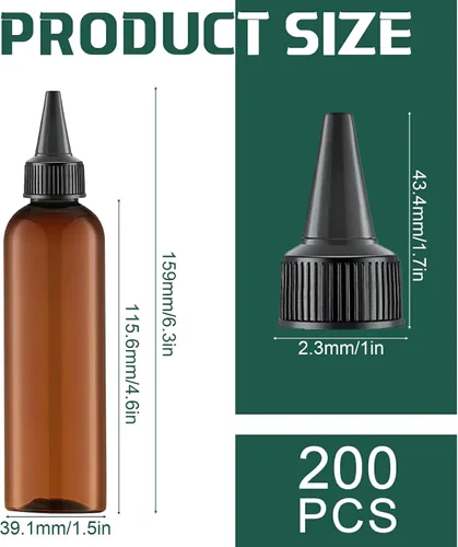 Miniatura 2 de Tanlade 200 botellas de plástico de 2 onzas para exprimir a granel Boston dispensadoras de aceite vacías para el cabello con tapa para aceites
