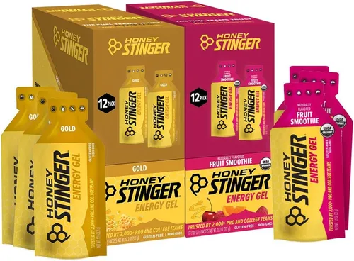 Miniatura 13 de Honey Stinger Gold Energy Gel, sin gluten y sin cafeína, para ejercicio, correr y rendimiento, nutrición deportiva para el hogar y el gimnasio, pre