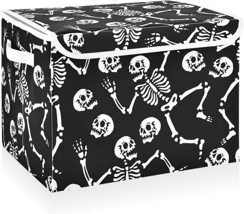 Miniatura 20 de CaTaKu Contenedores grandes de tela con tapas, cajas de almacenamiento de bastones de caramelo de Navidad con asas para organizar la ropa, cubos