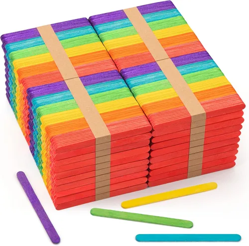 Miniatura 11 de WISYOK 120 palitos de paletas de colores prémium para manualidades, palitos de madera de colores de 4.5 pulgadas, palitos de helado, palitos