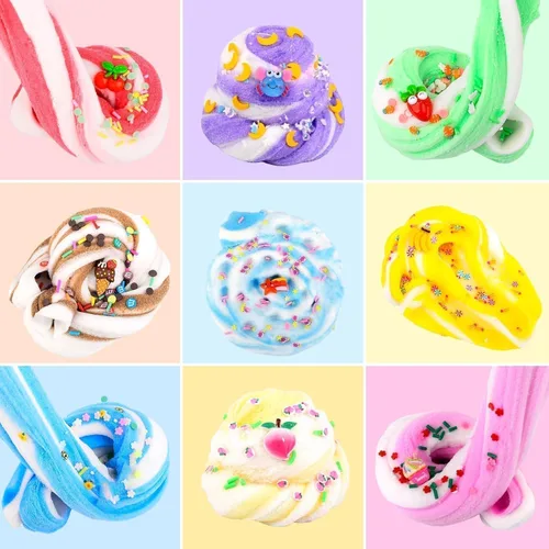 Miniatura 5 de TITRITH Cloud Slime - Paquete de 15 fundas coloridas para niñas y niños, suministros divertidos de fiesta, kit de slime a granel perfumado, suave
