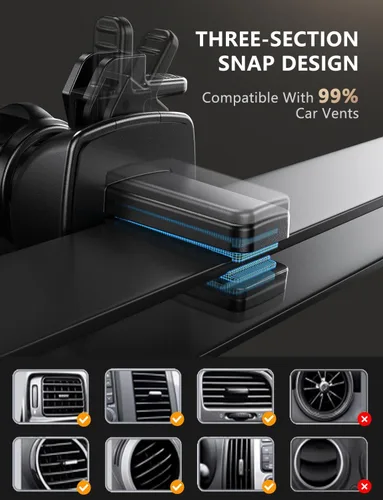 Miniatura 6 de Cargador inalámbrico para automóvil, carga rápida de 15 W, cargador de automóvil con sujeción automática para teléfono celular, soporte