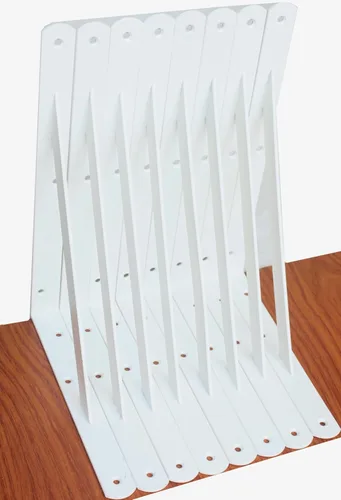 Miniatura 59 de Paquete de 16 soportes de estante resistentes negros de 20 pulgadas de largo x 12 pulgadas de alto con tornillos, soportes de estante de metal