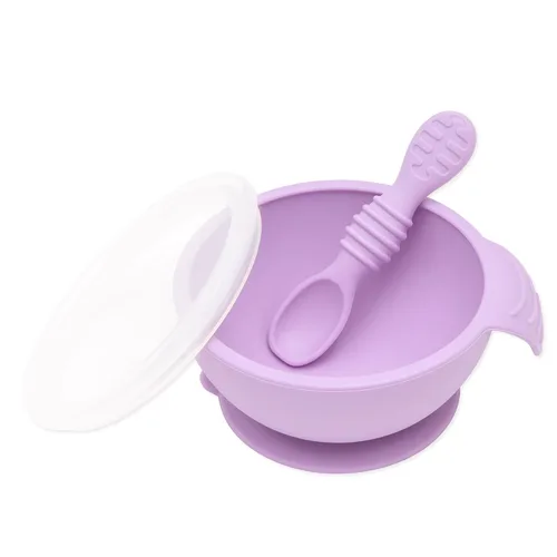Miniatura 10 de Bumkins Tazón Disney Mickey Mouse, juego de alimentación de silicona con succión, incluye cuchara, elementos de entrenamiento para el destete guiado