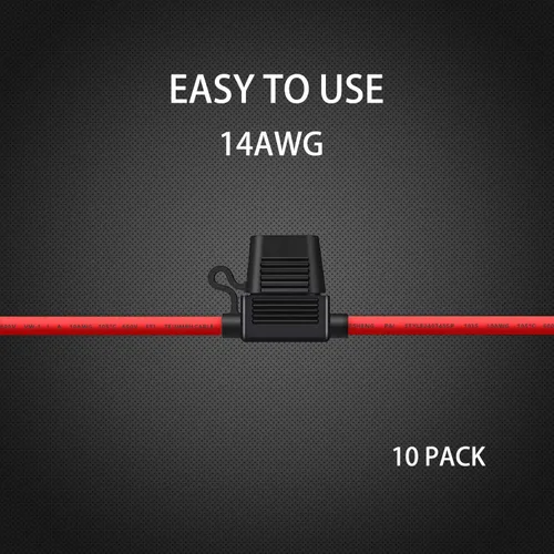 Miniatura 5 de Paquete de 10 portafusibles en línea de 14 AWG - Portafusibles en línea de 12V-DC ATC/ATO de calibre 14 para fusible de cuchilla de 15A