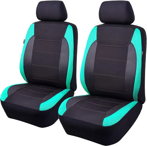 Miniatura 40 de Flying Banner Fundas de asiento de automóvil de fibra de carbono de calidad, tela de malla de aire, deportiva, respaldo bajo, respaldo alto