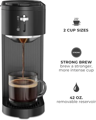Miniatura 3 de Kismile K-mini - Cafetera de una sola porción para K Cup y café molido, cafetera de doble preparación, tamaño de taza ajustable de 6 a 14 onzas