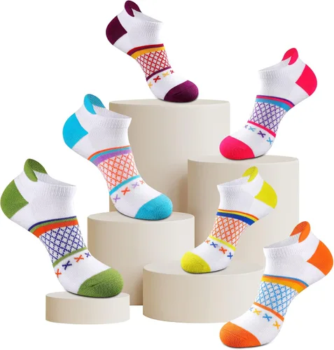 Miniatura 6 de Eallco Calcetines deportivos para mujer con suela acolchada, 6 pares