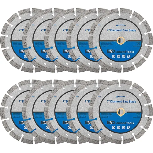 Miniatura 12 de Hoja de sierra de diamante segmentada de 4 "para hormigón, ladrillo, bloque y mampostería, altura de segmento de 0.394 in, eje de 7/8"-5/8