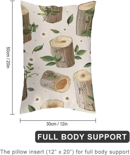 Miniatura 2 de Pillowcases Set of 2 Pillow Shams Breathable Soft Pillow Covers with Envelope Closure Birch Stump Pattern Pillowcases Standard Size 12 "x20 Cooling