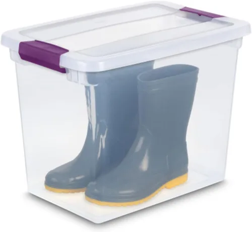 Miniatura 6 de Sterilite Paquete de 6 Cajas con Pestillo ClearView de 27 Cuartos, Contenedores Organizadores Apilables con Tapas con Pestillo - Contenedores