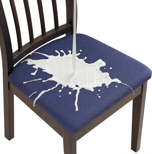 Miniatura 15 de Fuloon Fundas Elásticas para Cojines de Asiento 6 Piezas, Fundas Lavables para Asientos de Sillas, Fundas para Sillas de Comedor para Hotel