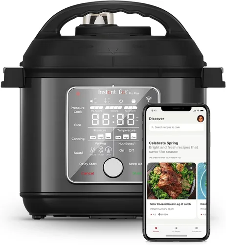 Instant Pot Pro Plus Wi-Fi Smart 10 en 1, Olla a Presión, Olla de Cocción Lenta, Arrocera, Vaporera, Sartén para Saltear, Yogurtera, Calentador,