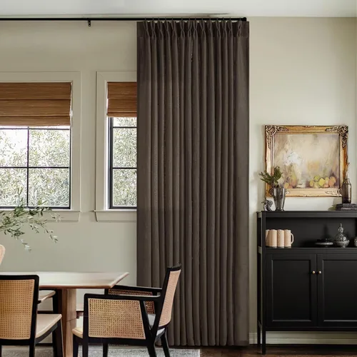 Miniatura 77 de Cortinas de lino natural con pliegues fruncidos de 120 pulgadas de largo para sala de estar, cortinas plisadas con ganchos y lengüeta trasera