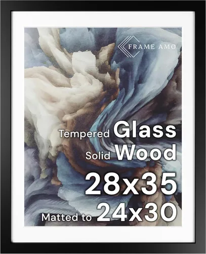 Miniatura 138 de Frame Amo Marco de póster de madera maciza de 13 x 19 pulgadas, color natural, tapete blanco para imagen de 11 x 17 pulgadas, parte frontal