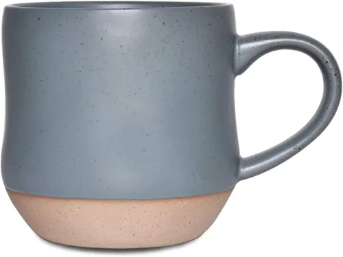 Miniatura 12 de Bosmarlin Taza grande de cerámica moteada para café, 17 onzas, apta para lavavajillas y microondas, 1 unidad (negro, 1)