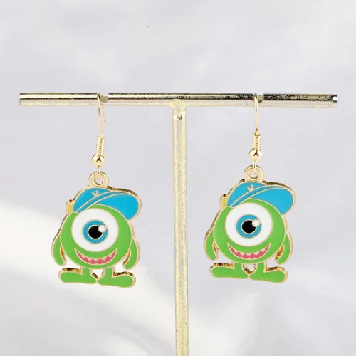Miniatura 3 de KUIYAI Regalo de mercancía de la película monstruo ojo grande Mike Lovers pendiente llavero regalo para WDW Fandom