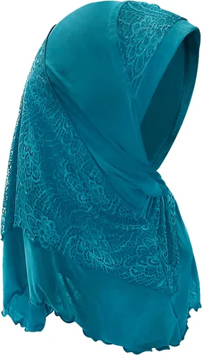 Miniatura 6 de Hijab musulmán instantáneo de una pieza para la cabeza, bufanda islámica, cubierta completa, turbante de encaje, gorro de chal