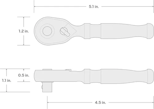 Miniatura 7 de TEKTON Trinquete rechoncho de liberación rápida de 3/8 pulgadas x 4-1/2 pulgadas SRH11104