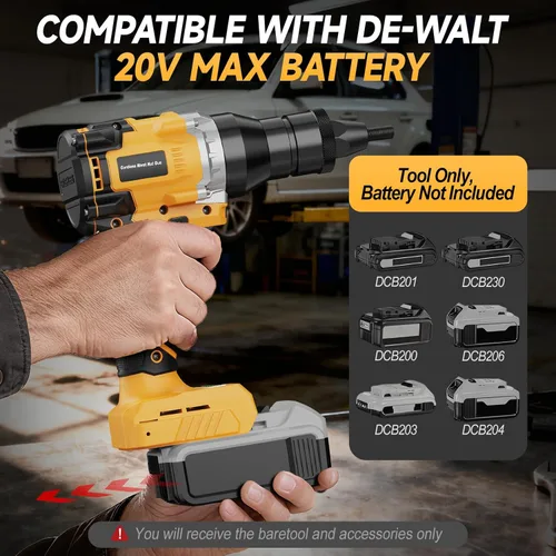 Miniatura 2 de Pistola de tuerca remachadora inalámbrica para batería De-walt de 20 V, herramienta de tuerca remachadora eléctrica sin escobillas con 3 tamaños