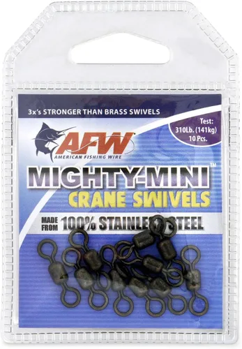 Miniatura 16 de American Fishing Wire Mighty Mini grúa giratoria, línea de pesca esencial, equipo de pesca compacto, giro de agua salada, giro de acero inoxidable