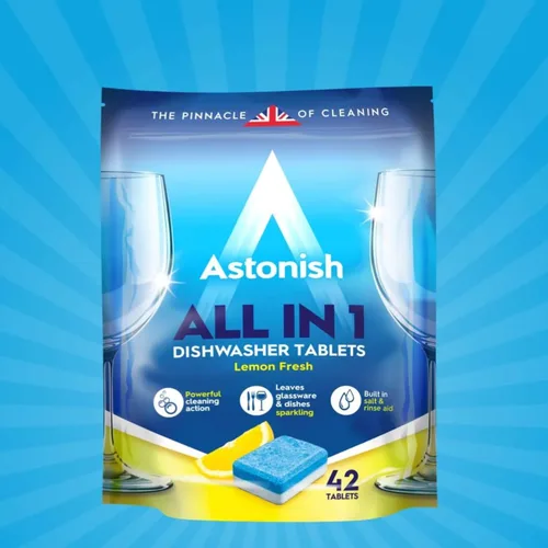 Miniatura 2 de Astonish Tabletas de lavavajillas todo en 1, limpiador doméstico que elimina la grasa, la suciedad y las manchas de la superficie, jabón