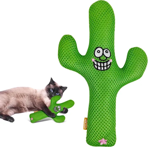 Miniatura 7 de TTcat Almohada Matatabi de hierba gatera Silvervine para gatos y gatitos, juguete grande de cactus para gatos, juguete masticable para gatos