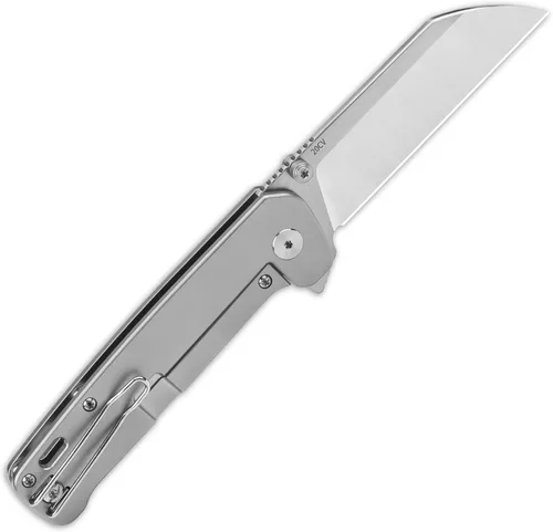 Miniatura 3 de QSP Penguin Plus - Cuchillo de bolsillo plegable, 3.38 pulgadas CPM20CV, cuchillo EDC de hoja negra, mango de titanio negro, bloqueo de marco