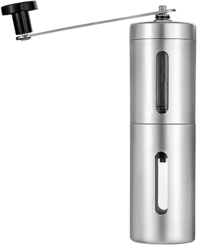 SHINEOFI Molinillo de café de mano portátil de acero inoxidable de molienda de espesor ligero molino de frijol manual para uso en casa de camping
