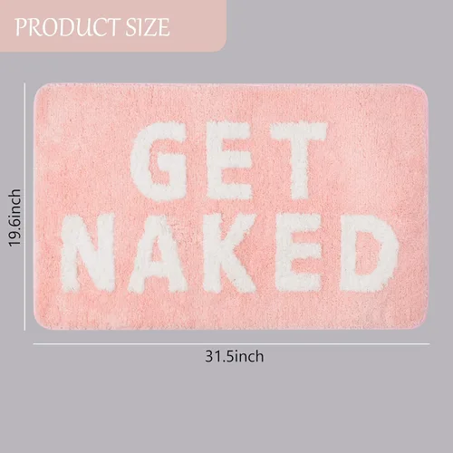 Miniatura 2 de ChezMax Get Naked - Tapete de ducha de microfibra antideslizante, bonita alfombra de ducha absorbente, divertida decoración de baño para bañera