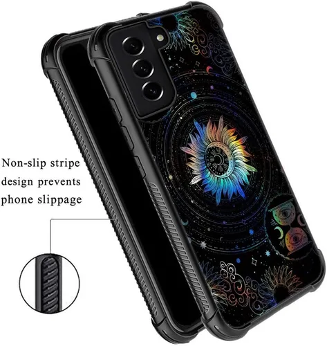 Miniatura 2 de ZHEGAILIAN Funda compatible con Samsung Galaxy S21, funda de vidrio orgánico para niñas, mujeres y hombres, diseño de cuatro esquinas, antiarañazos