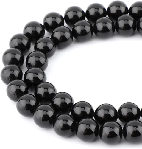 Miniatura 11 de Bymitel - 90 cuentas redondas de piedras sueltas con espaciadores de gemas para hacer joyas DIY 15.5" por hebra 5/32 de pulgada