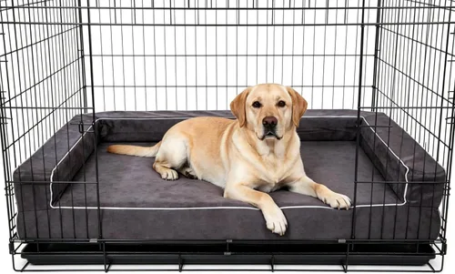 Miniatura 8 de Cama ortopédica para perros grande de 48 x 30 x 9 pulgadas, cama de espuma viscoelástica sólida para aliviar la artritis y displasia de cadera