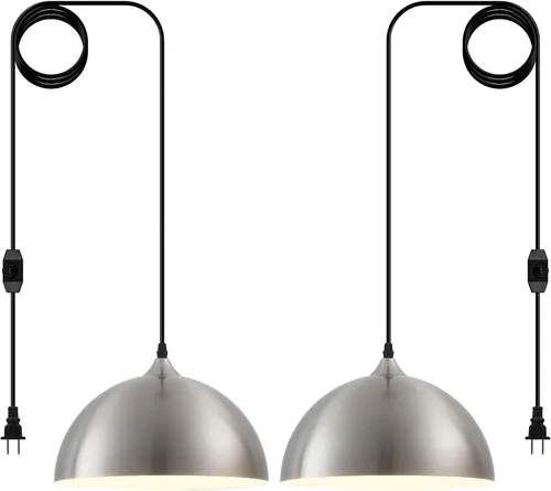 Miniatura 21 de Iluminación colgante de granja para isla de cocina, lámparas colgantes de cúpula negra y dorada, lámpara de techo colgante industrial para comedor