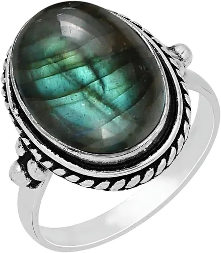 Anillos de plata de ley chapados a mano para mujeres, anillo de piedra natal bohemia del suroeste, joyería para el día de la madre, regalos de