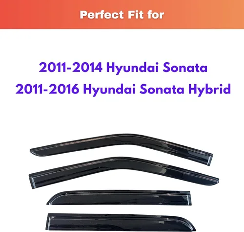 Miniatura 545 de KPY Visor de ventana compatible con Kia Soul 2009-2013, Protector contra lluvia de 4 unidades, deflectores de ventilación de ventana lateral